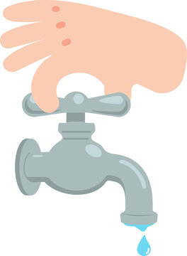 recommend clip art: Hand off Tap sink faucet water drop