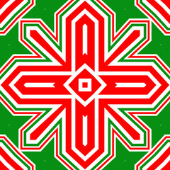 Seamless square pattern red and green. Christmas pattern green and red. Merry Christmas. Happy New Year.