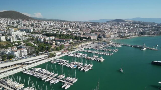 Yachts boats marine vessels in Kuşadası marina v3