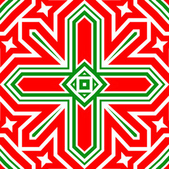 Seamless square pattern red and green. Christmas pattern green and red. Merry Christmas. Happy New Year.