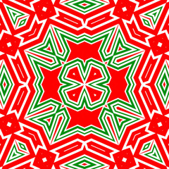 Seamless square pattern red and green. Christmas pattern green and red. Merry Christmas. Happy New Year.
