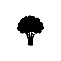 Broccoli icon vector. Vegetable Icon vector on black color