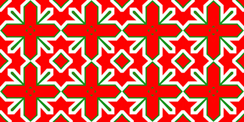 Seamless pattern banner red and green. Festive red and green Christmas pattern. Merry Christmas. Happy New Year.