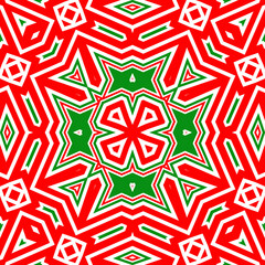 Seamless square pattern red and green. Christmas pattern green and red. Merry Christmas. Happy New Year.