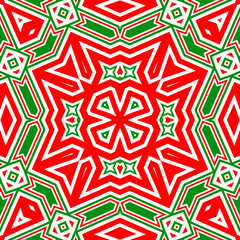 Seamless square pattern red and green. Christmas pattern green and red. Merry Christmas. Happy New Year.