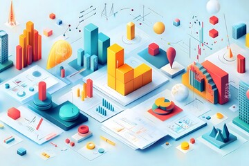 Fototapeta premium Dive into the World of Mathematics with a 2D Illustration of Mathematical Concepts