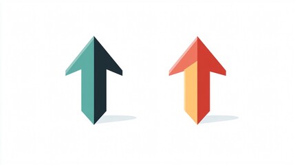 Up and Down Arrows in Flat Vector - Professional Two-Dimensional Design