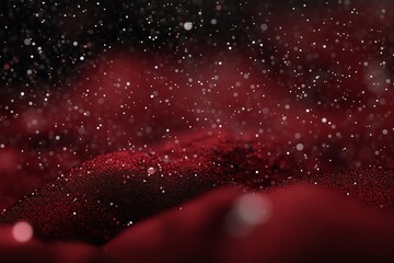 Abstract red background with bokeh lights and a textured surface.