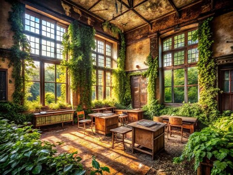 Abandoned School Urban Exploration Photography: Jan Amos Komensky Inspired Decay