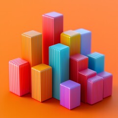 Modern 3D Bar Graph for Data