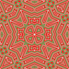 Seamless square pattern red and green. Christmas pattern green and red. Merry Christmas. Happy New Year.