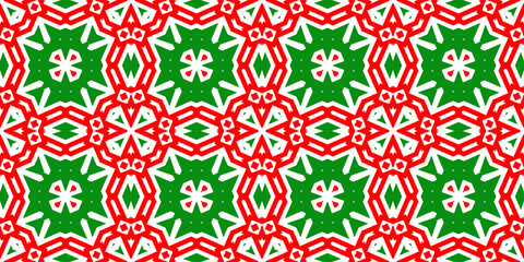 Seamless pattern banner red and green. Festive red and green Christmas pattern. Merry Christmas. Happy New Year.