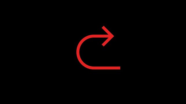 U turn right arrow Animation