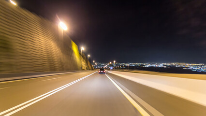 Curvy road through the Jebel Hafeet road timelapse hyperlapse, Al Ain, United Arab Emirates