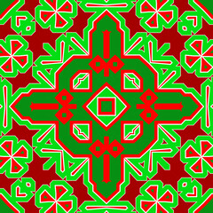 Seamless square pattern red and green. Christmas pattern green and red. Merry Christmas. Happy New Year.