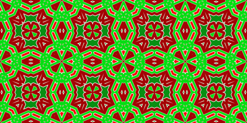 Seamless pattern banner red and green. Festive red and green Christmas pattern. Merry Christmas. Happy New Year.