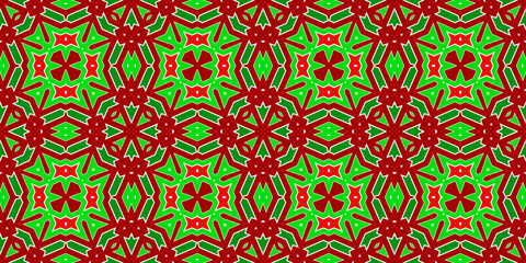 Seamless pattern banner red and green. Festive red and green Christmas pattern. Merry Christmas. Happy New Year.