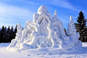 19 snow sculpting creating intricate sculptures out of snow ofte