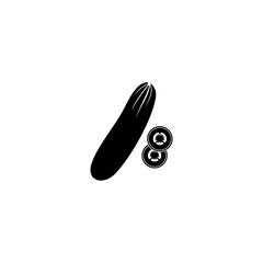 Cucumber logo icon. Vegetable Icon vector on black color