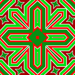 Seamless square pattern red and green. Christmas pattern green and red. Merry Christmas. Happy New Year.