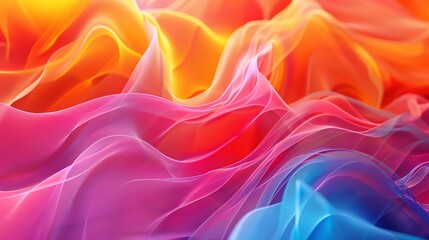 Obraz premium Abstract background with wavy, colorful, translucent lines.