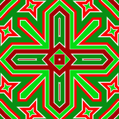 Seamless square pattern red and green. Christmas pattern green and red. Merry Christmas. Happy New Year.