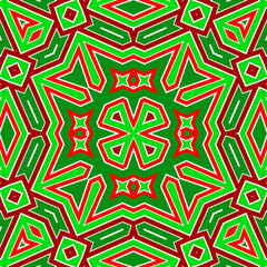 Seamless square pattern red and green. Christmas pattern green and red. Merry Christmas. Happy New Year.