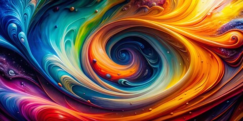 Abstract Photography: Colorful Swirls, Right-Aligned Composition, Copy Space, Modern Art, Digital Art, Artistic Background