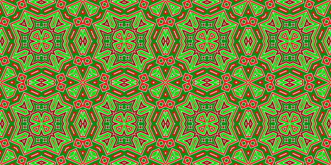 Seamless pattern banner red and green. Festive red and green Christmas pattern. Merry Christmas. Happy New Year.