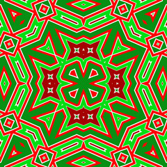 Seamless square pattern red and green. Christmas pattern green and red. Merry Christmas. Happy New Year.