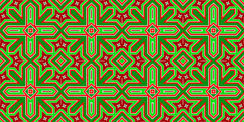 Seamless pattern banner red and green. Festive red and green Christmas pattern. Merry Christmas. Happy New Year.