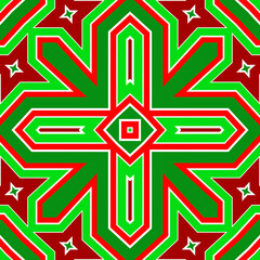 Seamless square pattern red and green. Christmas pattern green and red. Merry Christmas. Happy New Year.
