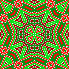 Seamless square pattern red and green. Christmas pattern green and red. Merry Christmas. Happy New Year.