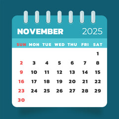 2025 Calendar Template November