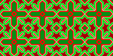 Seamless pattern banner red and green. Festive red and green Christmas pattern. Merry Christmas. Happy New Year.