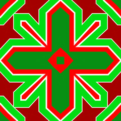 Seamless square pattern red and green. Christmas pattern green and red. Merry Christmas. Happy New Year.