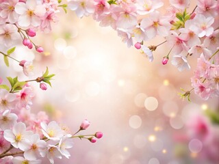 Obraz premium Spring Cherry Blossom Festival Border Design: Medium Shot, Marketing Graphics