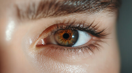 Obraz premium Close-up shot of human brown eye