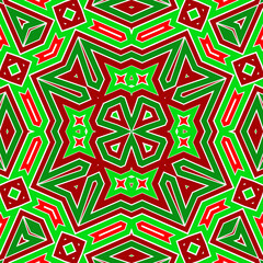 Seamless square pattern red and green. Christmas pattern green and red. Merry Christmas. Happy New Year.