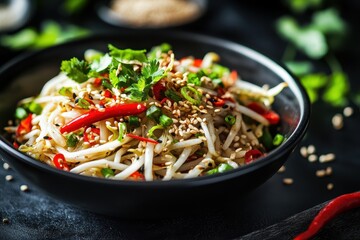 Kongnamul salad made from Korean mung bean sprouts