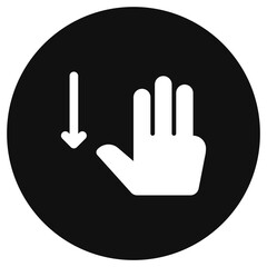 Editable three fingers swipe down vector icon. Part of a big icon set family. Perfect for web and app interfaces, presentations, infographics, etc