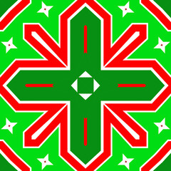 Seamless square pattern red and green. Christmas pattern green and red. Merry Christmas. Happy New Year.