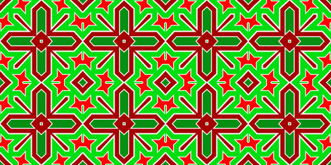 Seamless pattern banner red and green. Festive red and green Christmas pattern. Merry Christmas. Happy New Year.