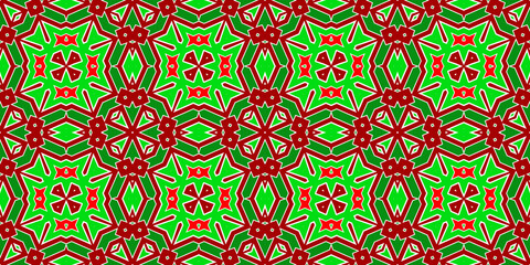 Seamless pattern banner red and green. Festive red and green Christmas pattern. Merry Christmas. Happy New Year.