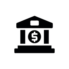Bank logo Icon, Financial operations and transactions. Credit and deposit. Money and economy. Silhouette symbol on white space. Vector isolated illustration