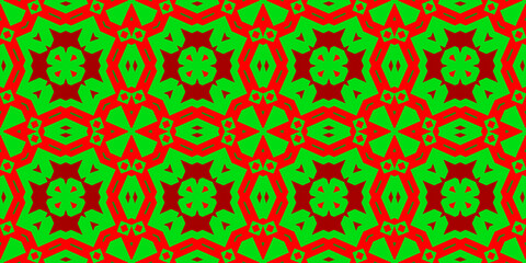 Seamless pattern banner red and green. Festive red and green Christmas pattern. Merry Christmas. Happy New Year.