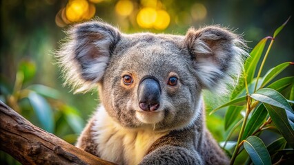Obraz premium Adorable Koala Portrait Photography: Cute Australian Wildlife Close-Up