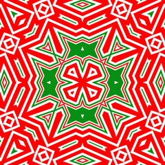 Seamless square pattern red and green. Christmas pattern green and red. Merry Christmas. Happy New Year.