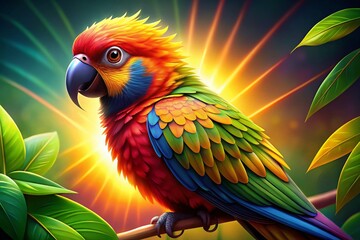 Obraz premium Adorable Parrot Drawings: Cute Bird Illustrations, Pet Parrot Sketches, Hand Drawn Parrot Art, Kawaii Parrot Designs