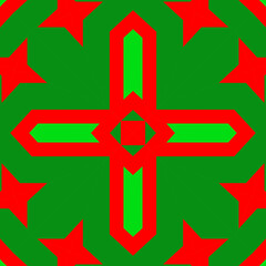Seamless square pattern red and green. Christmas pattern green and red. Merry Christmas. Happy New Year.